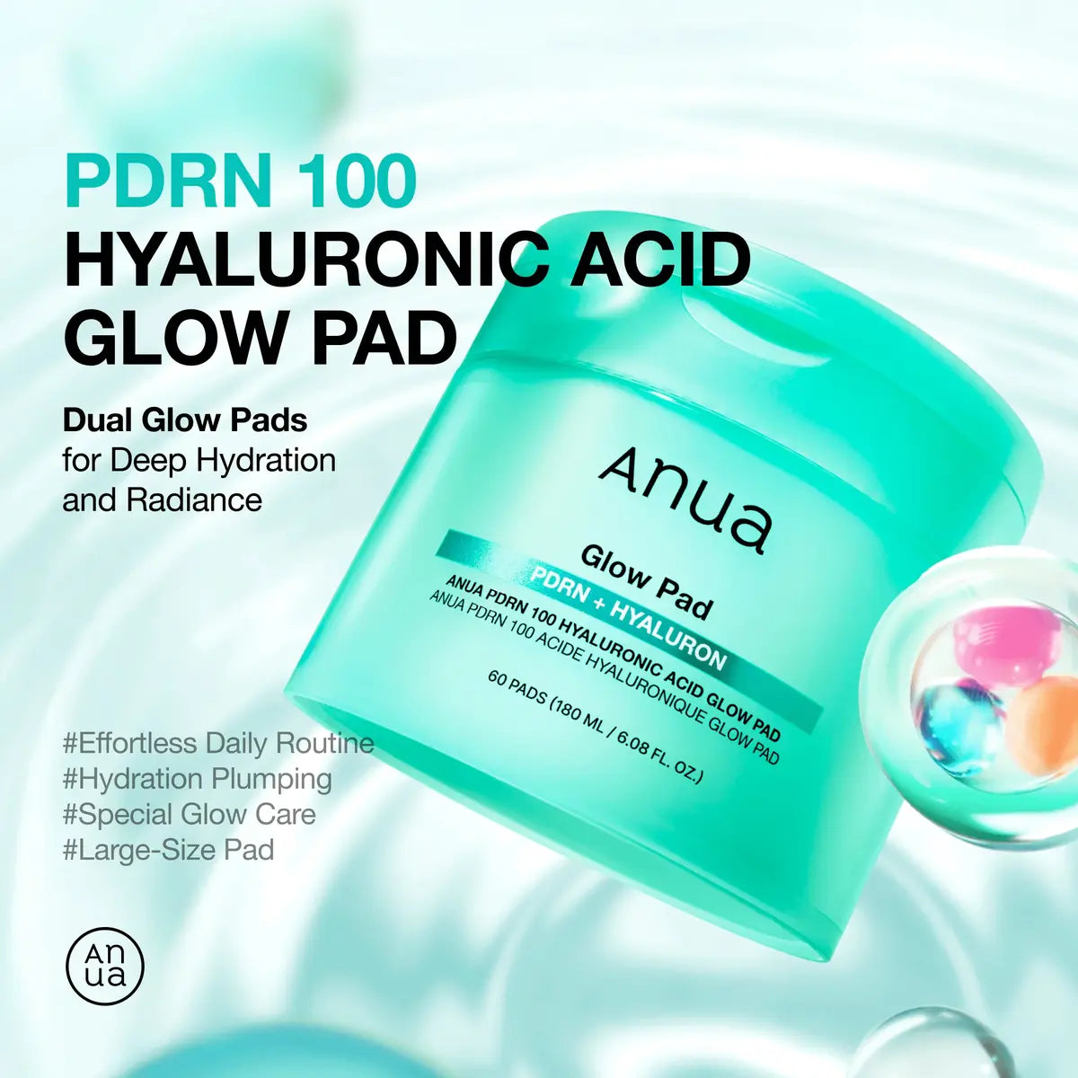 Anua PDRN 100 Hyaluronic Acid Glow Pad 60 pads in Pakistan