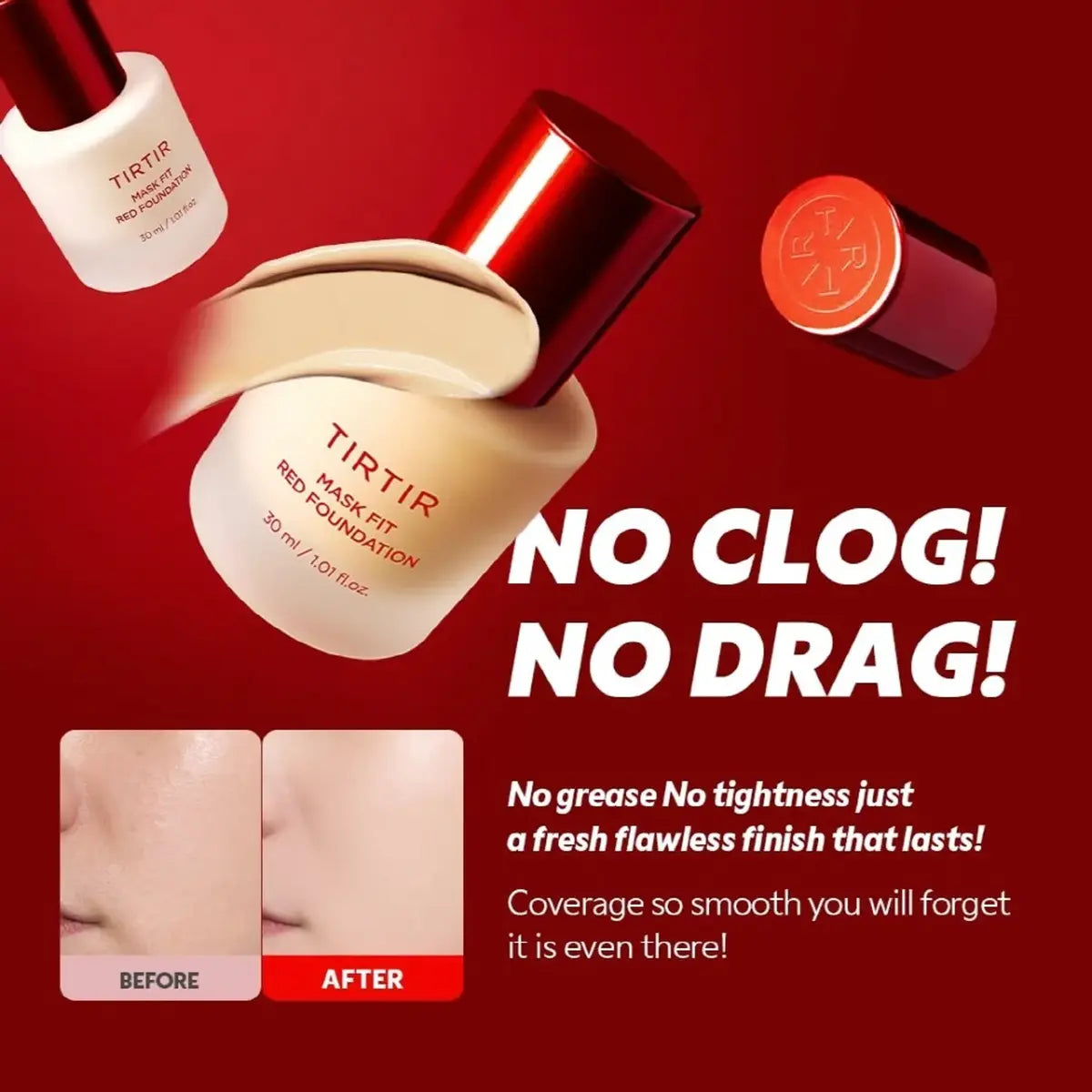 TIRTIR Mask Fit Red Foundation smooth finish