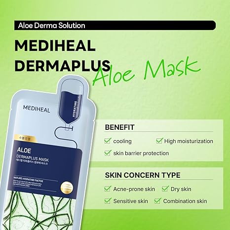 MEDIHEAL - Derma Plus Aloe Mask 22ml (Hydrating)