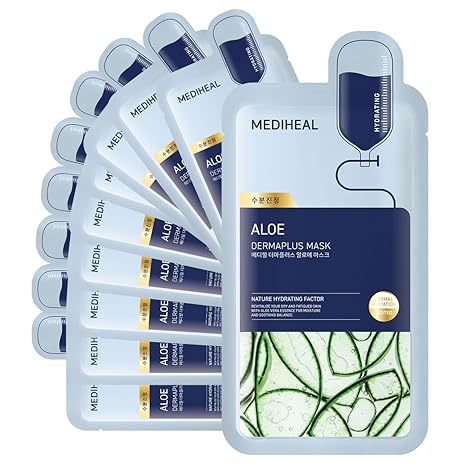 Discover [MEDIHEAL] Derma Plus Aloe Mask 22ml in Pakistan at Kocometic PK. This vegan sheet mask, enriched with aloe and hyaluronic acid, hydrates and soothes dry, irritated skin. Perfect for acne-prone and sensitive skin. Buy now for the best prices on Korean skincare.