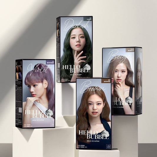 MISE EN SCENE Hello Bubble Hair Color New – Available in Pakistan at Kocometic PK, offering vibrant, ammonia-free hair color with easy application and plant-derived ingredients for nourished locks. Available in Choco Brown 6N, Ash Olive 6AO, Ash Rose 7AR, Ash Dusty 6A, and Peri Violet 7V.