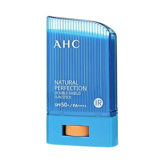 Blue sun stick with AHC branding on a white background
