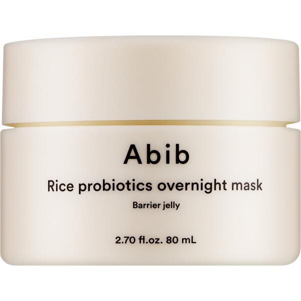 Jar of Abib rice probiotics overnight mask on a white background