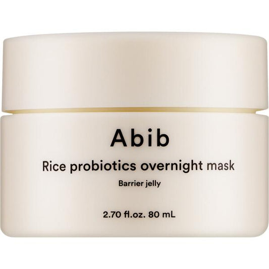 Jar of Abib rice probiotics overnight mask on a white background