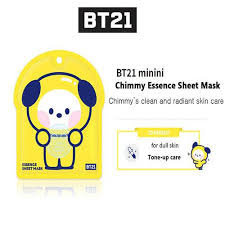 BT21 - Minini Essence Mask Sheet: BT21 Minini Essence Mask Sheet with 25g of essence per mask, offering targeted skin care for various needs. Includes formulas for hydration, elasticity, radiance, and soothing. Available in Pakistan.