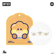 BT21 - Minini Essence Mask Sheet: BT21 Minini Essence Mask Sheet with 25g of essence per mask, offering targeted skin care for various needs. Includes formulas for hydration, elasticity, radiance, and soothing. Available in Pakistan.