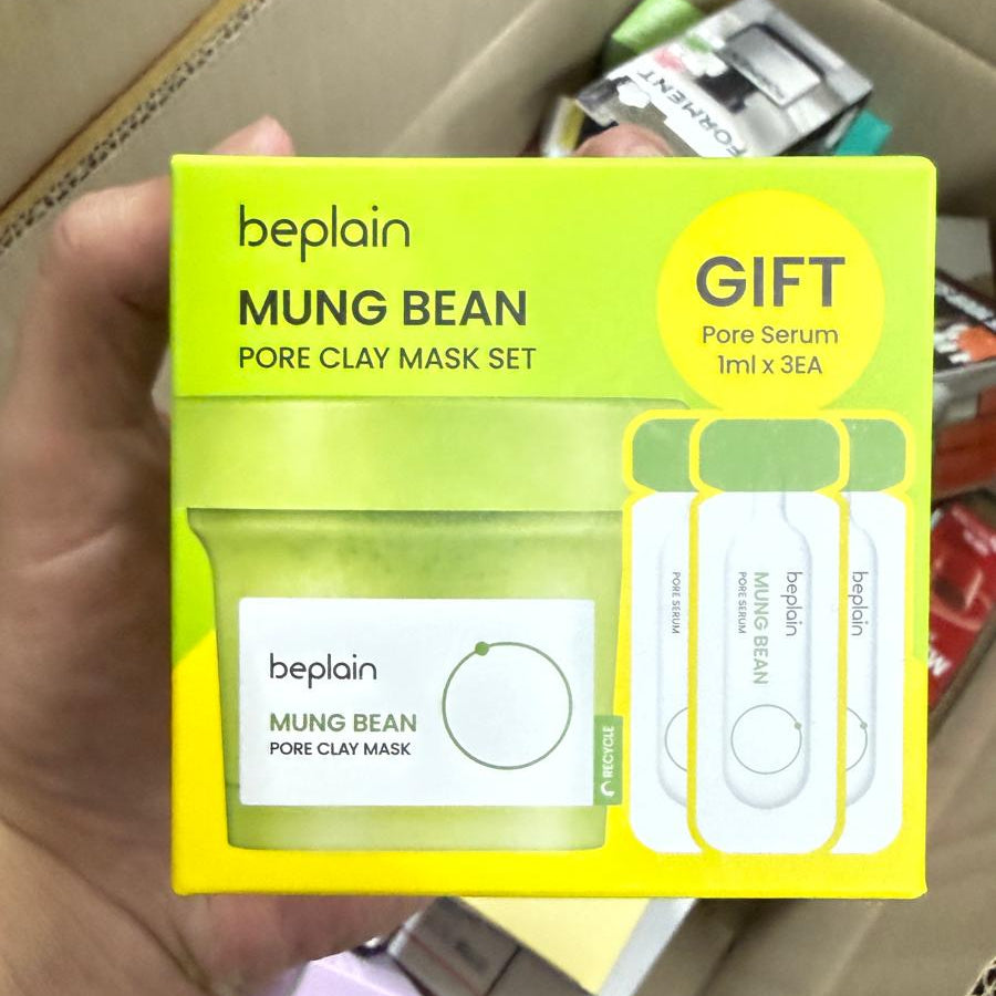Beplain Mung Bean Pore Clay Mask set packaging in a box