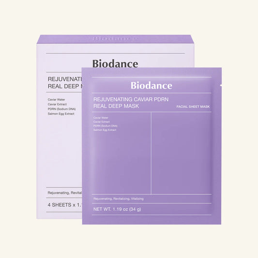 Biodance Rejuvenating Caviar PDRN Real Deep Mask packaging on a white background