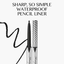 Clio Sharp So Simple Waterproof Pencil Liner 01 Black - Korean cosmetics and makeup, waterproof eyeliner for bold and defined eyes