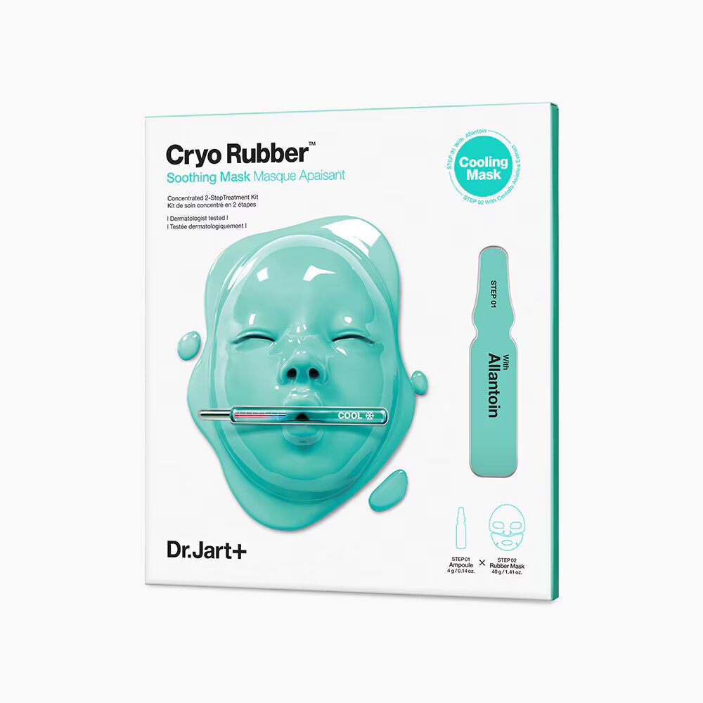 Dr. Jart+ CRYO RUBBER™ Soothing Face Mask with Allantoin for calming and hydrating irritated skin.