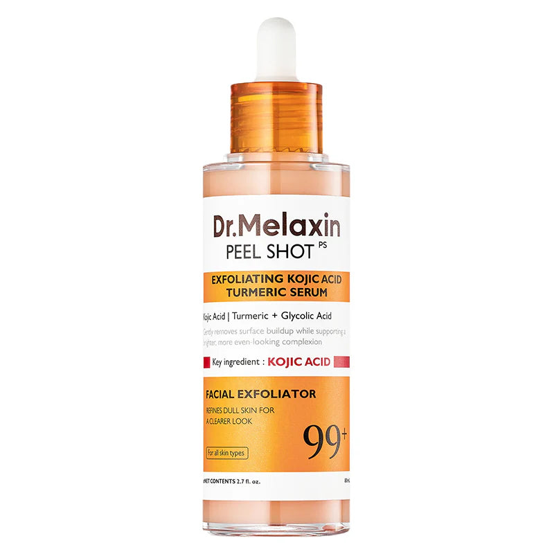 Dr. Melaxin peel shot serum bottle on a white background