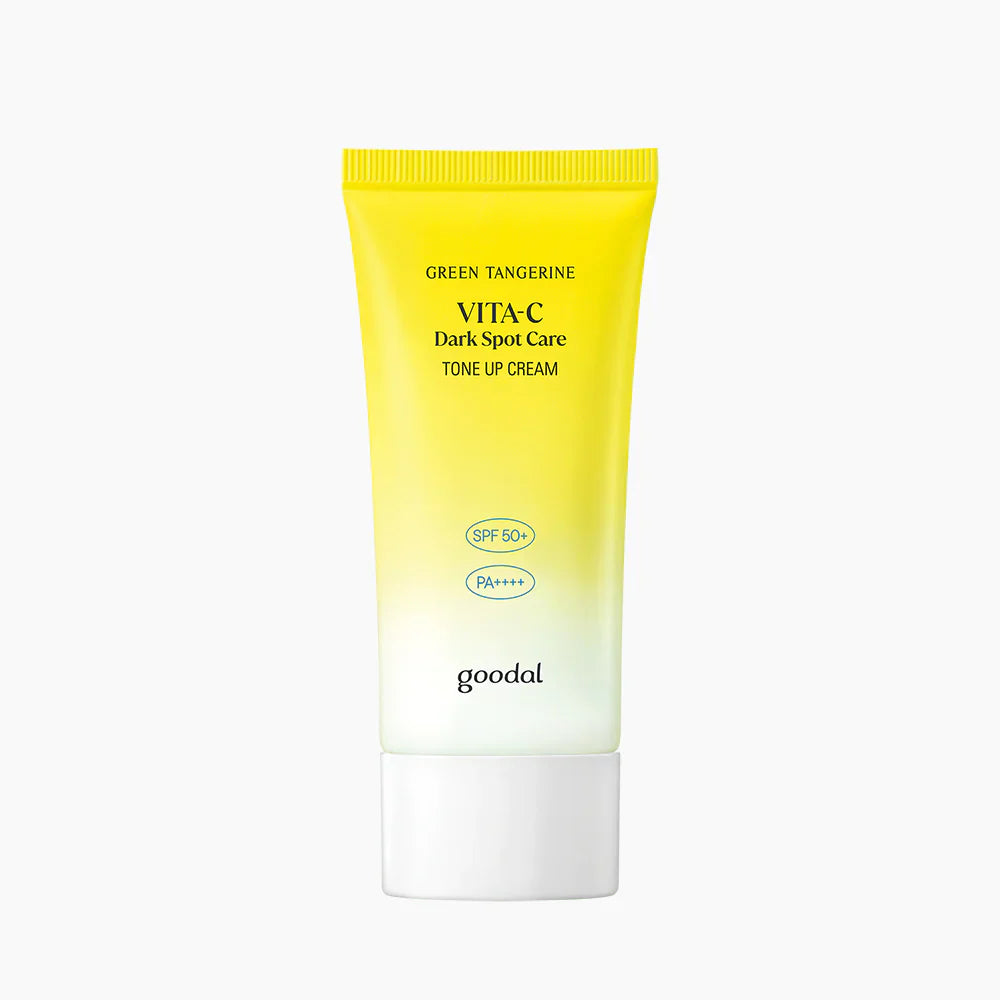 Goodal Green Tangerine Vita-C Dark Spot Care Tone Up Cream tube on a white background