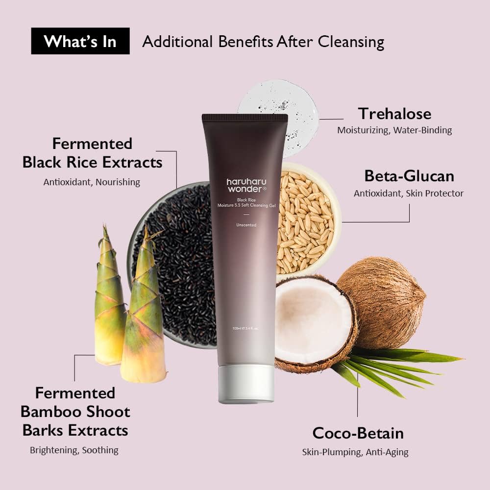 Haru Haru Wonder Black Rice Moisture 5.5 Soft Cleansing Gel - Korean skincare product available in Pakistan, moisturizing cleansing gel with black rice, mild and light-acidic formula. Best price available.