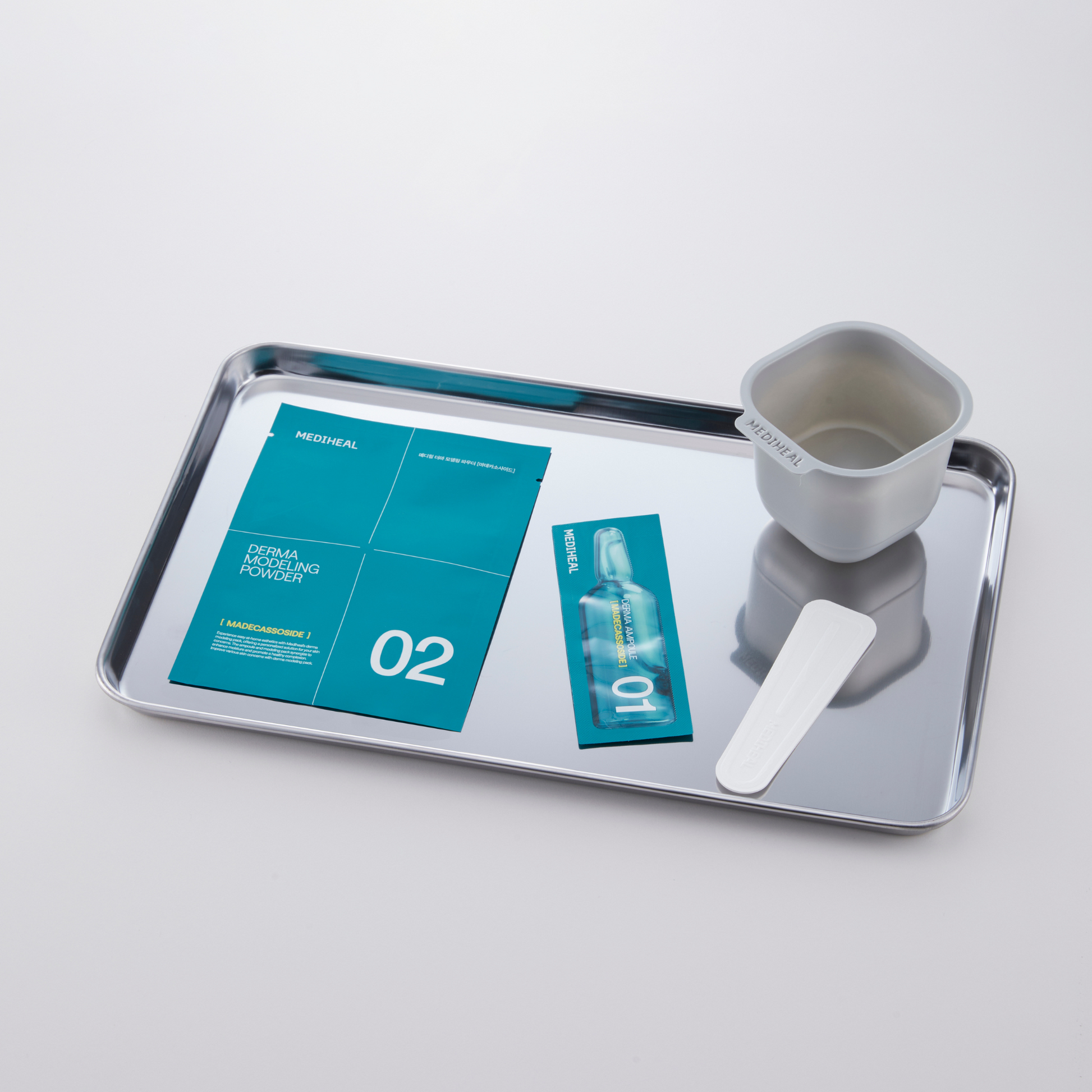 Mediheal Derma Modeling Pack Madecassoside for pigmentation care and hydration, offering calming effects for glowing skin.