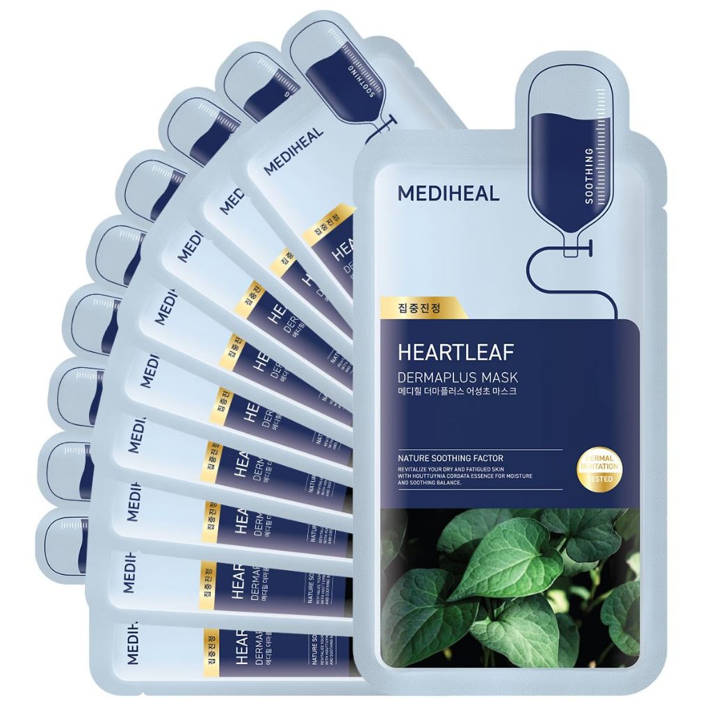 MEDIHEAL Derma Plus Heartleaf Mask 22ml soothing sheet mask in Pakistan
