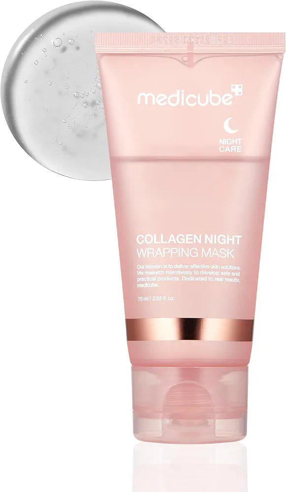 Medicube – Collagen Night Wrapping Mask - Authentic Korean skincare product for overnight collagen wrapping care in Pakistan. Available in Lahore, Islamabad, Peshawar, and Karachi.