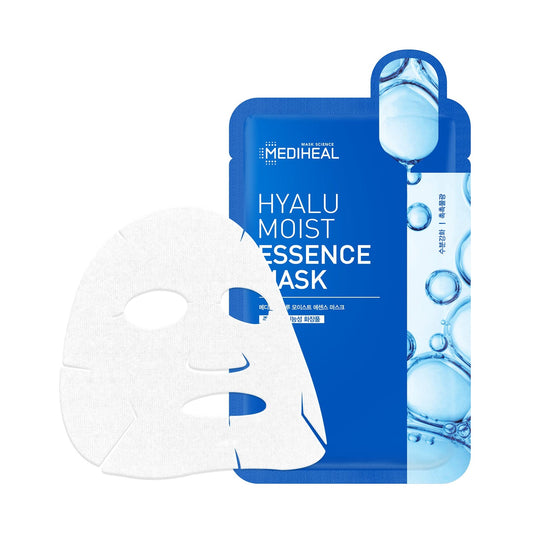 Mediheal Hyalu Moist Essence Mask - Korean skincare for deep hydration and improved elasticity in Pakistan. Moisturizing mask for dry, tired skin.