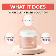 NUMBUZIN No.4 Pore Zero Peeled Egg Toner Pads 190ml, exfoliating and hydrating toner pads with Niacinamide and Evening Primrose Extract for pore control and smooth skin, available in Pakistan.