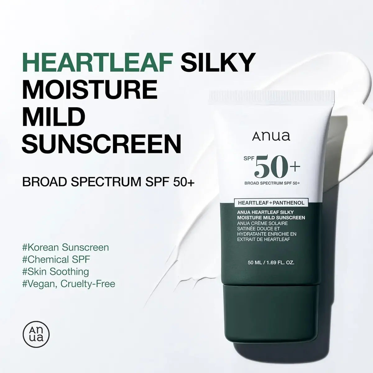 Anua Heartleaf Silky Moisture Mild Sunscreen SPF 50+ 50ml in Pakistan