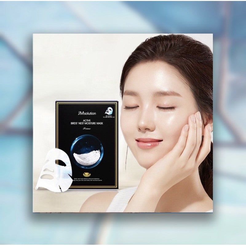 JM Solution Active Bird's Nest Moisture Mask Prime - Korean skincare mask with bird's nest extract for intense hydration and skin brightening. Available in Pakistan.