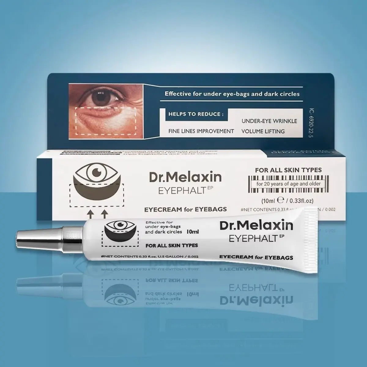 Dr. Melaxin Eyephalt EP Eye Cream box and tube in Pakistan