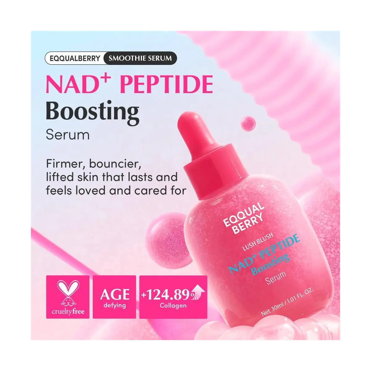 EQQUALBERRY NAD+ Peptide Boosting Serum benefits