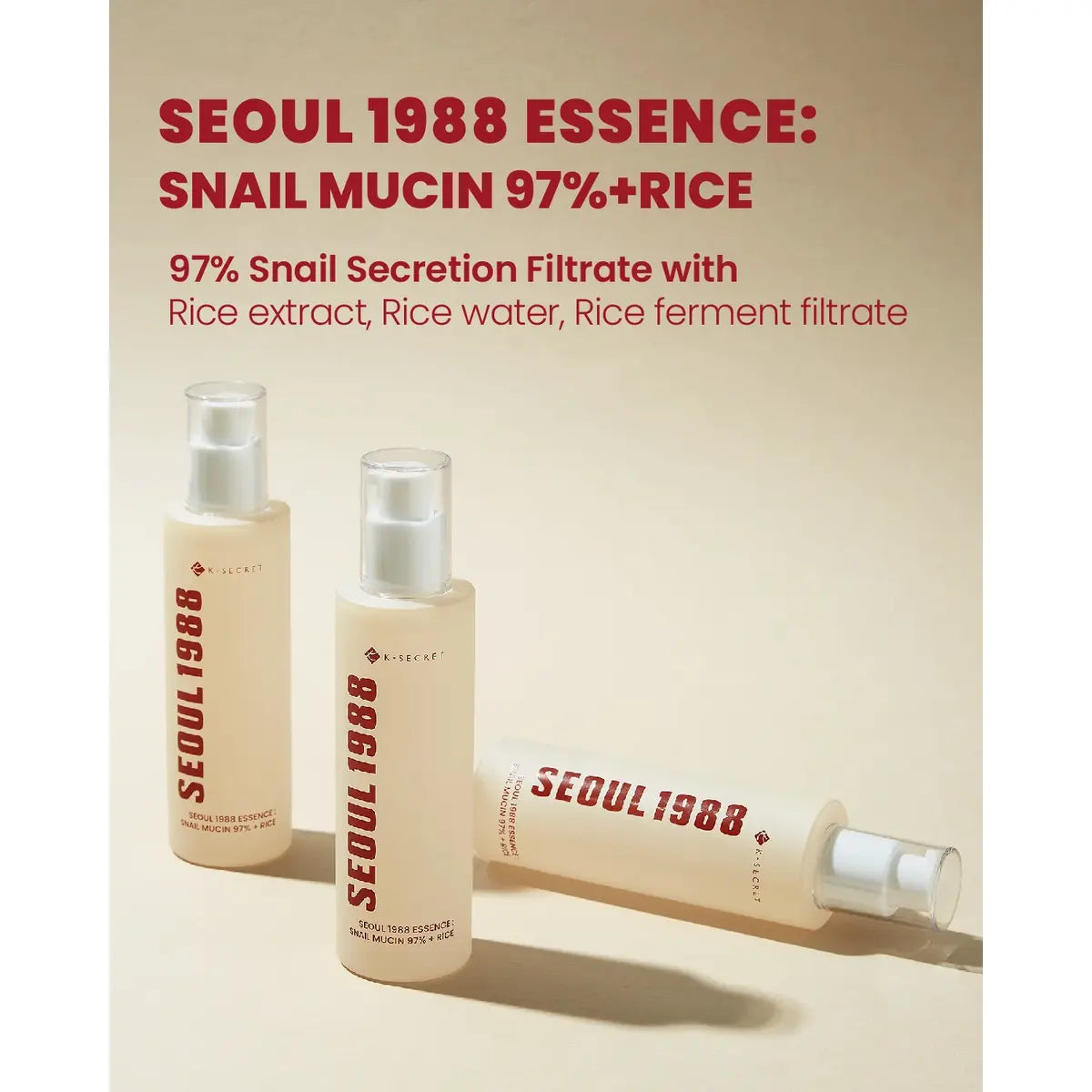 K-SECRET Seoul 1988 Essence Snail Mucin 97% and Rice benefits Pakistan