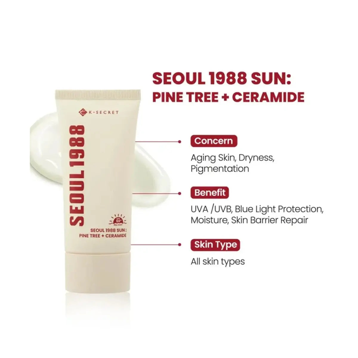 K-SECRET Seoul 1988 Sun Pine Tree and Ceramide benefits Pakistan