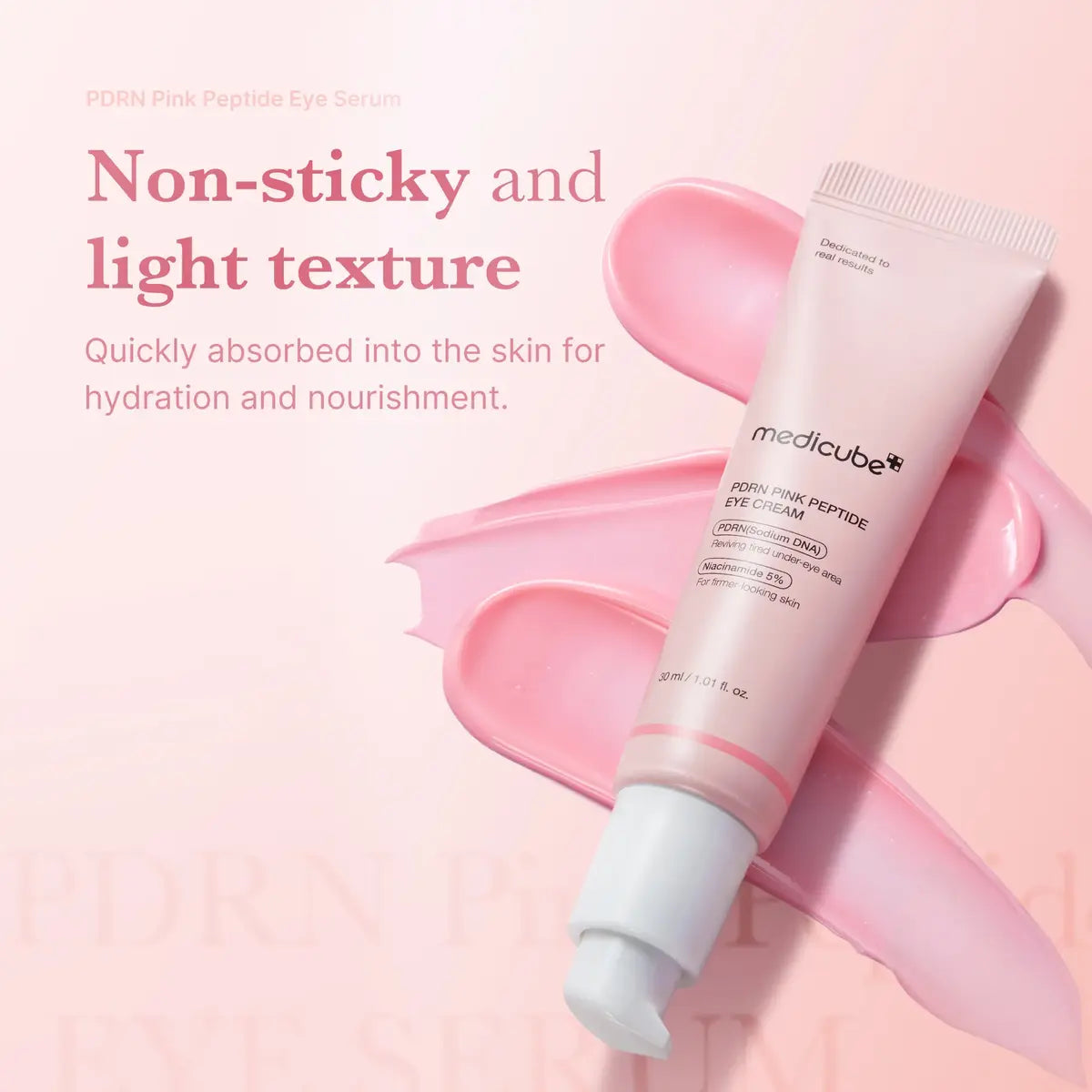 Medicube PDRN Pink Peptide Eye Cream lightweight texture in Pakistan