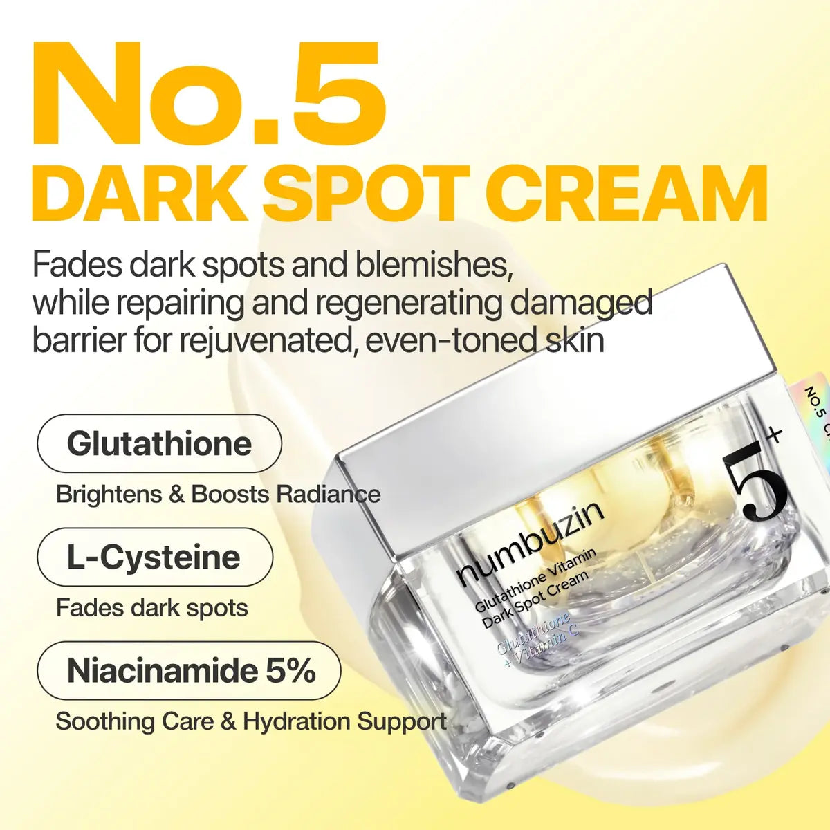 Numbuzin No.5+ Glutathione Vitamin Dark Spot Cream Pakistan ingredients