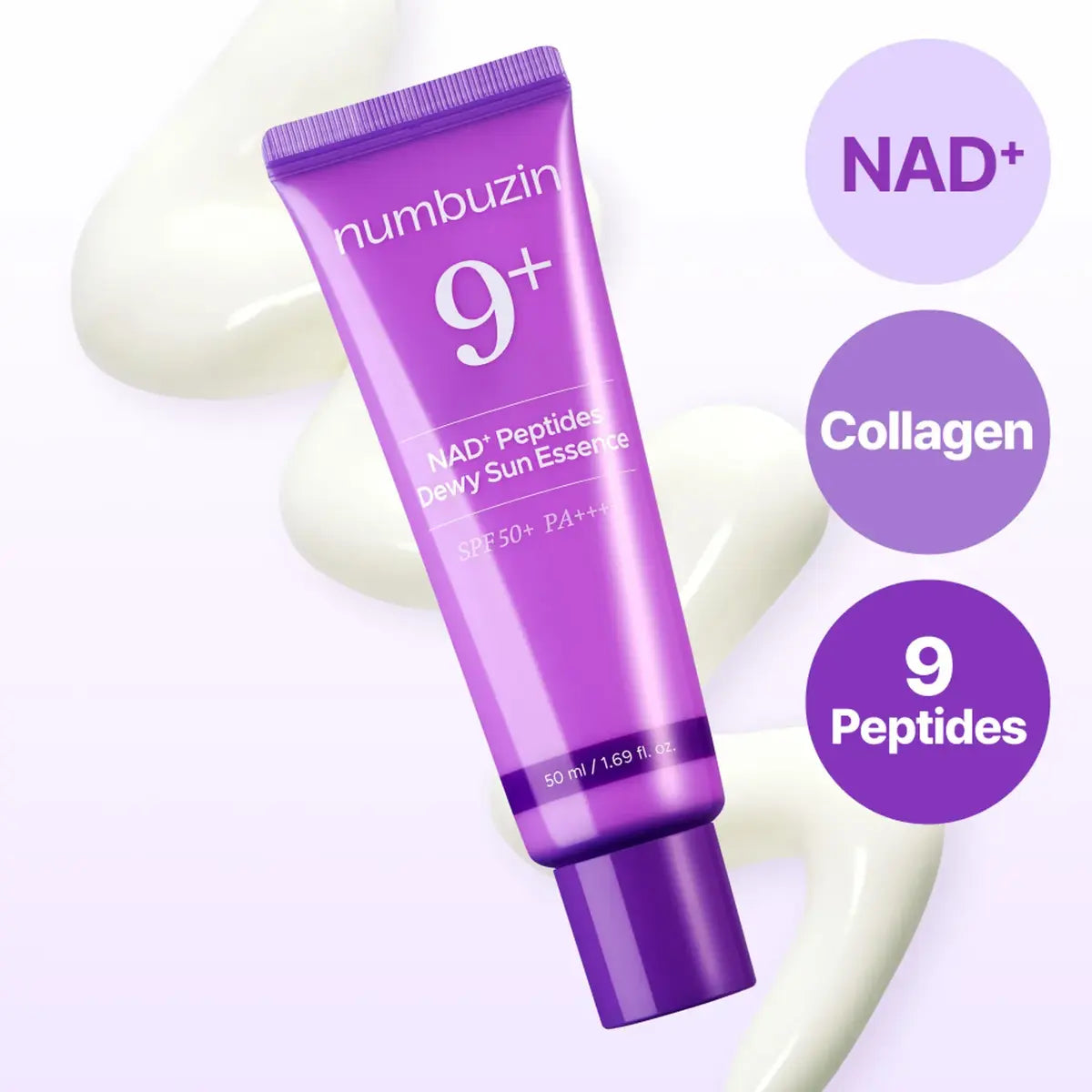 Numbuzin No.9+ NAD+ Peptides Dewy Sun Essence 50ml SPF50+ PA++++ in Pakistan