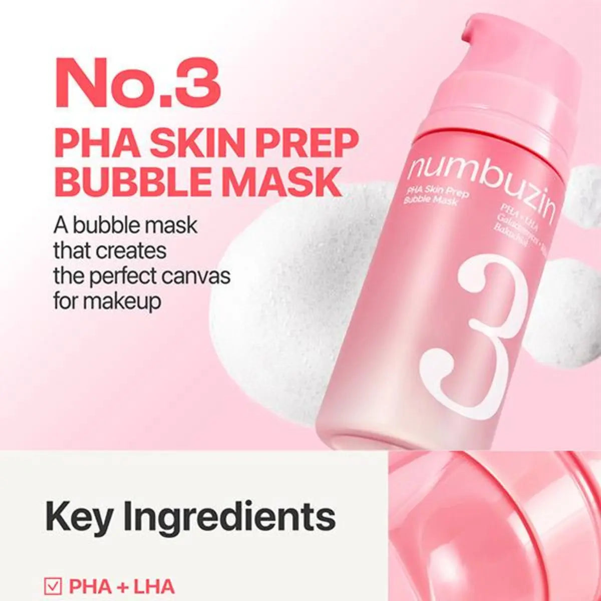 numbuzin No.3 PHA Skin Prep Bubble Mask 90ml in Pakistan