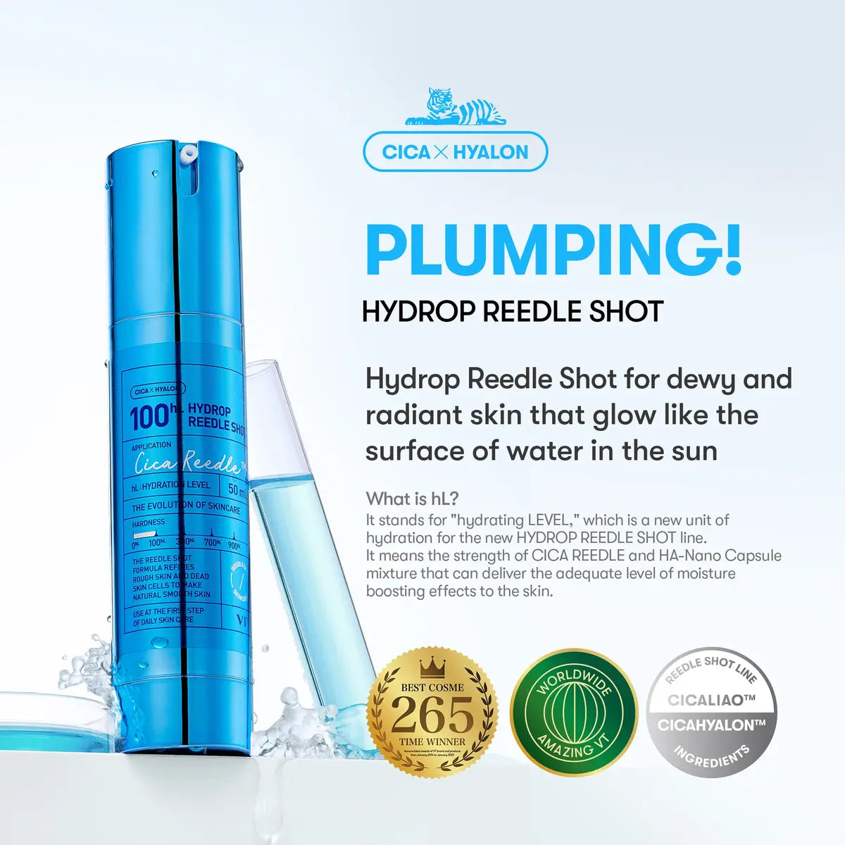 VT Hydrop Reedle Shot 100hL hydrating treatment details
